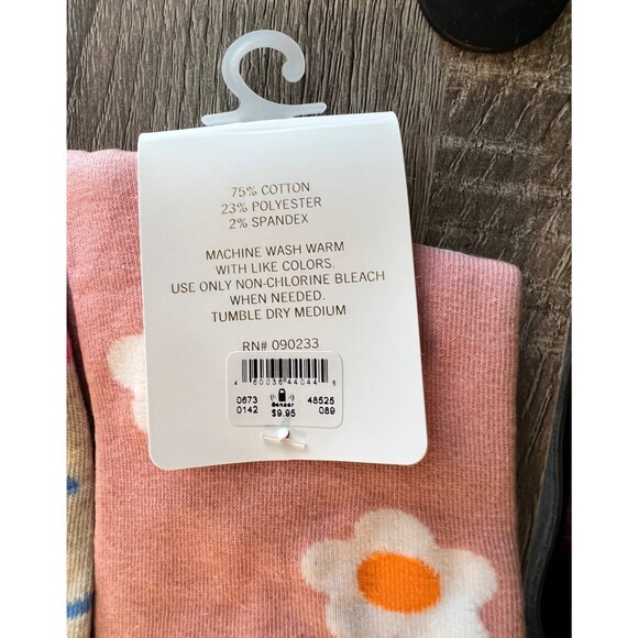 PacSun Socks HotSox L.A Hearts Unite Daisy Pink Blue Dasiy Socks Crew Socks 3 Pr - Picture 5 of 7
